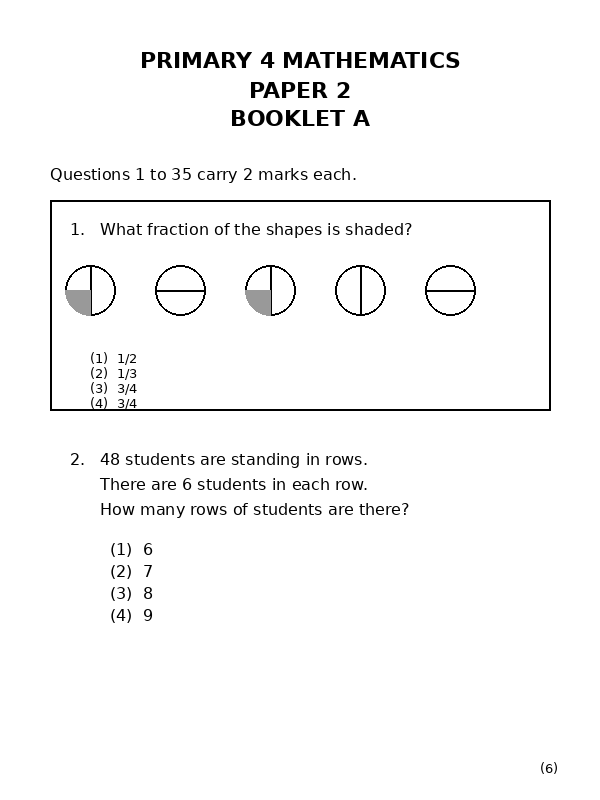 Clear printable exam paper with a white background and sharper text